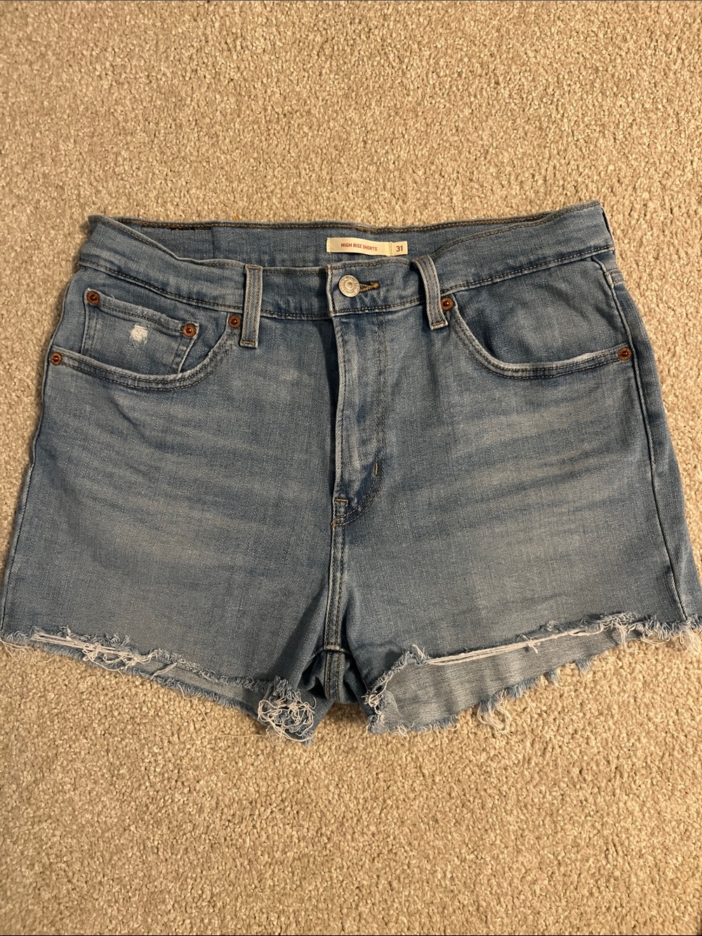 Levi's Light Blue Distressed Denim Cutoff Shorts women’s size 31